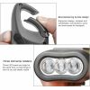 LED Flashlight Hand Crank Solar Powered Rechargeable Survival Gear Self Powered Charging Torch Dynamo for Fishing Boating Hiking