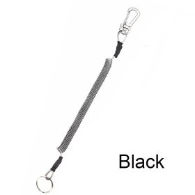 Max Stretch Plastic Spring Elastic Rope Anti-lost Phone Keychain Secure Lock Tackle Portable Fishing Lanyards (Option: Black-1.5m)