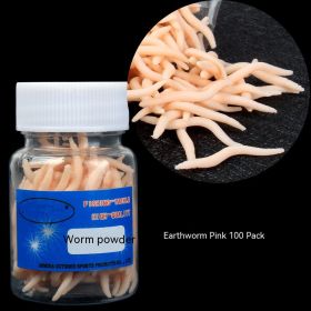 Soft Bait Fake Worm Mealworm Earthworm Red Bottled Bionic Lure (Option: 4cm Earthworms Pink 100 Pcs)