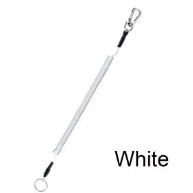 Max Stretch Plastic Spring Elastic Rope Anti-lost Phone Keychain Secure Lock Tackle Portable Fishing Lanyards (Option: White-1.5m)