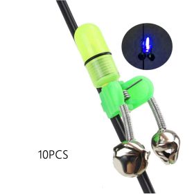 Goture 20pcs/10pcs Portable LED Night Fishing Rod Alarm Bell With Dual Ring Bells (Color: 10pcs Blue)