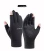 Winter Fishing Gloves Women Men Universal Keep Warm Fishing Protection Anti-slip Gloves 2 Cut Fingers Outdoor Angling