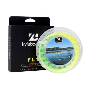 Kylebooker Fly Fishing Line with Welded Loop Floating Weight Forward Fly Lines 100FT WF 3 4 5 6 7 8 (Color: Fluo Yellow+Fluo Green, size: WF5F)