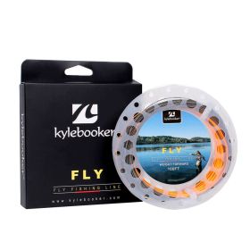 Kylebooker Fly Fishing Line with Welded Loop Floating Weight Forward Fly Lines 100FT WF 3 4 5 6 7 8 (Color: Grey+Orange, size: WF4F)