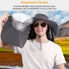 Fishing Bucket Hat Wide Brim Breathable Unisex Hat Sunlight-proof Removable Neck Face Fishing Cap For Fishing Hiking Traveling