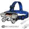 5 LED USB Rechargeable Headlamp; Portable Built-in 18650 Battery Head Flash Light; Waterproof For Expedition Outdoor Camping Fishing