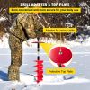 VEVOR Ice Drill Auger, Nylon Ice Auger, Ice Auger Bit, Auger Drill with Extension Rod,Auger Bit w/Drill Adapter,Top Plate & Blade Guard for Ice Fishin