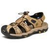 Summer Men Casual Beach Outdoor Water Shoes Breathable Trekking Sandals Hiking Climbing Fishing Genuine Leather Leisure Sandals