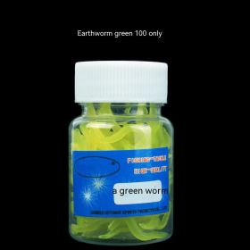 Soft Bait Fake Worm Mealworm Earthworm Red Bottled Bionic Lure (Option: 4cm Earthworms Green 100 Pcs)