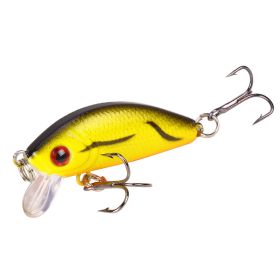 ABS Plastic Hard Bait Floating Mino 5cm42g With Ring Beads (Option: Black Back Yellow Body)