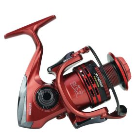 Xf1000-7000 Fishing Wheel Fishing Wheel Fishing Reel Reel For Telescopic Fishing Rod Metal Rocker Arm Gapless Fishing Gear Factory (Option: Red-XF4000)